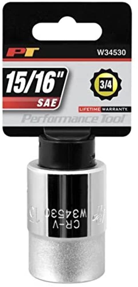 W34530 Performance Tool 3/4-Inch Drive 12-Point SAE Standard Socket, 15/16-Inch