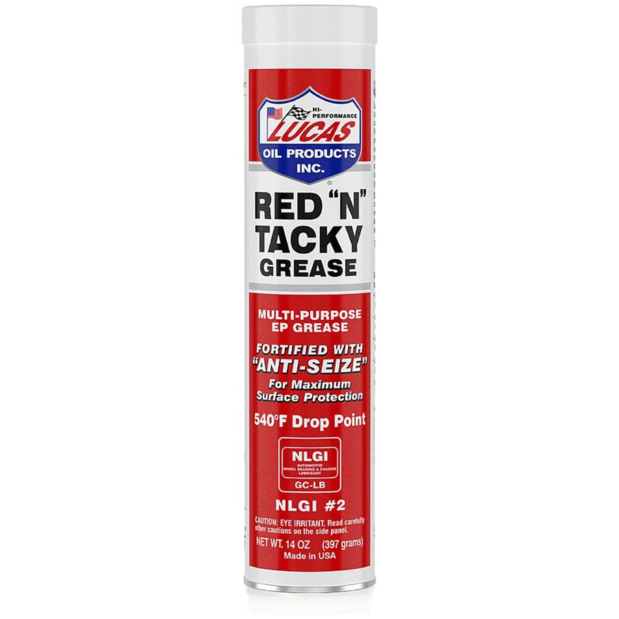 Red N Tacky Grease Lucas Oil - 14 Ounce Cartridge pack of 10