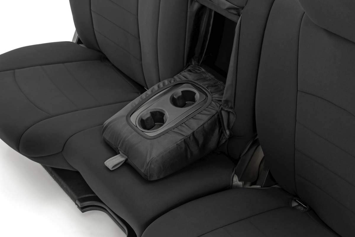 Rough Country Neoprene Seat Covers for 1500 Ram (2009-2018) & 2500 (2010-2018) - Waterproof & UV Resistant, Foam Padded, Front & Rear Seat Cover Set