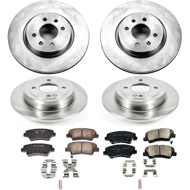 Power Stop KOE6500 Front and Rear Replacement Brake Kit-OE Brake Rotors & Ceramic Brake Pads For Kia Rio 2012-2017 [Model Specific]