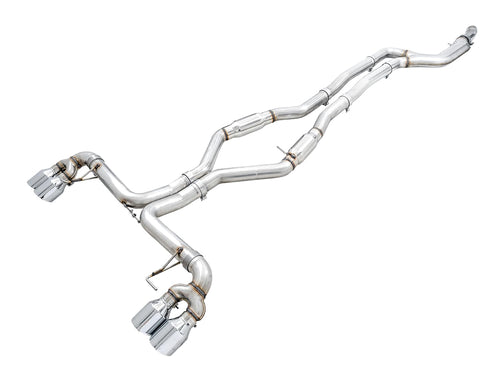 2019+ BMW M340i (G20) AWE Tuning Track Edition Exhaust - Quad Chrome Silver Tips - 3020-42078