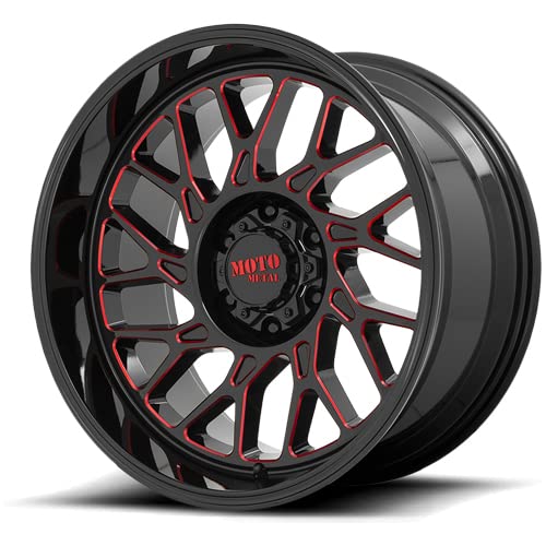 Moto Metal MO805 Milled Gloss Black Wheel with RED Tint Aluminum (20 x 10. inches /6 x 135 mm, -18 mm Offset)