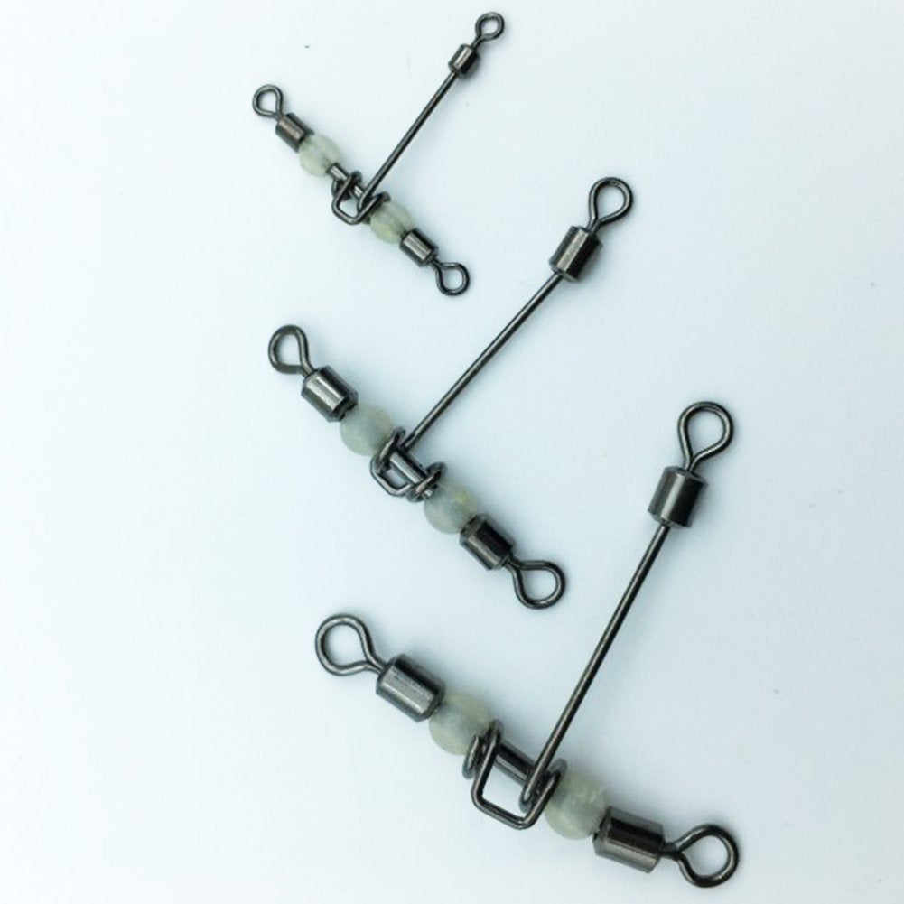 3 Way 10pcs Cross-line Rolling Swivel, T-shape Luminous Crossline Fishing Connector, Stainless Steel Swivels, Flexible Saltwater Tackle
