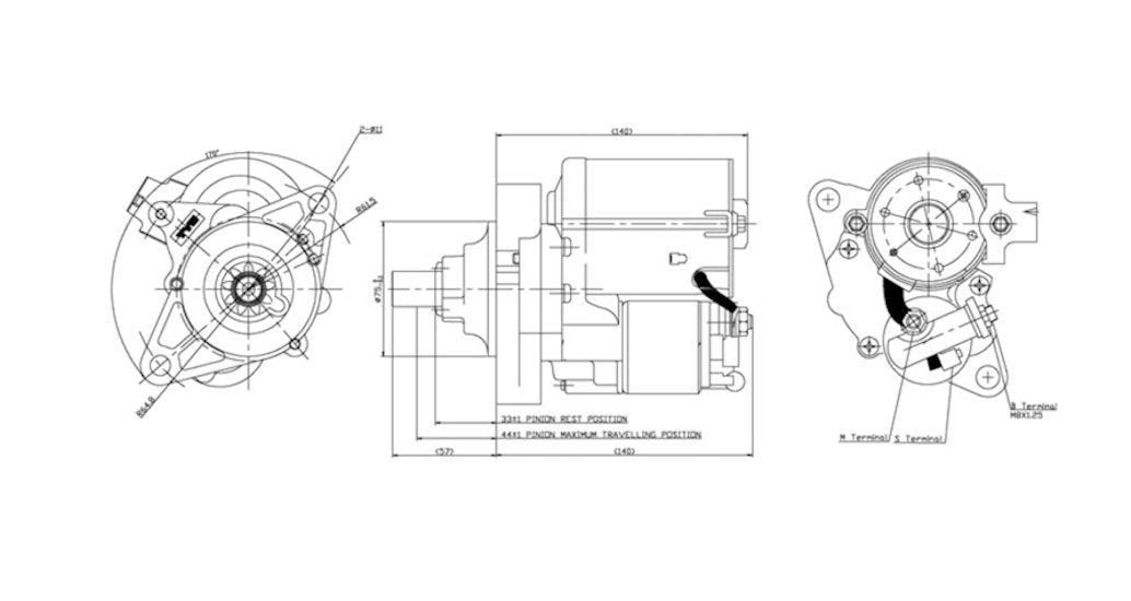 Starter Motor TYC 1-17741 Compatible with 1998-2000 Honda Civic