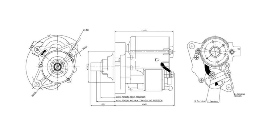 Starter Motor TYC 1-17741 Compatible with 1998-2000 Honda Civic