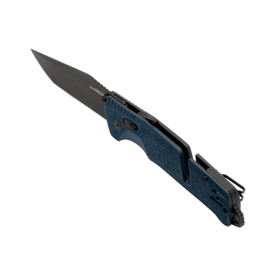 SOG Ambidextrous Trident at Professional Tanto Folding Knives | Heat-Treated CRYO D2 3.75" Stainless Steel Blade, Uniform Blue