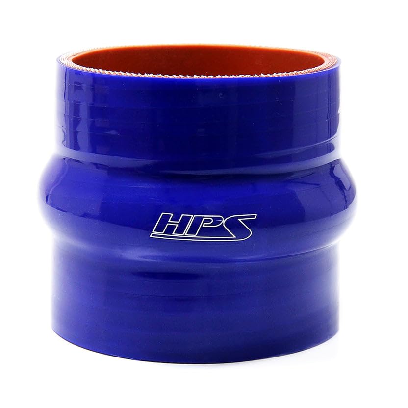 HPS Silicone HTSHC-250-BLUE High Temperature 4-ply Reinforced Straight Hump Coupler Hose, 85 PSI Maximum Pressure, 3" Length, 2-1/2" ID, Blue