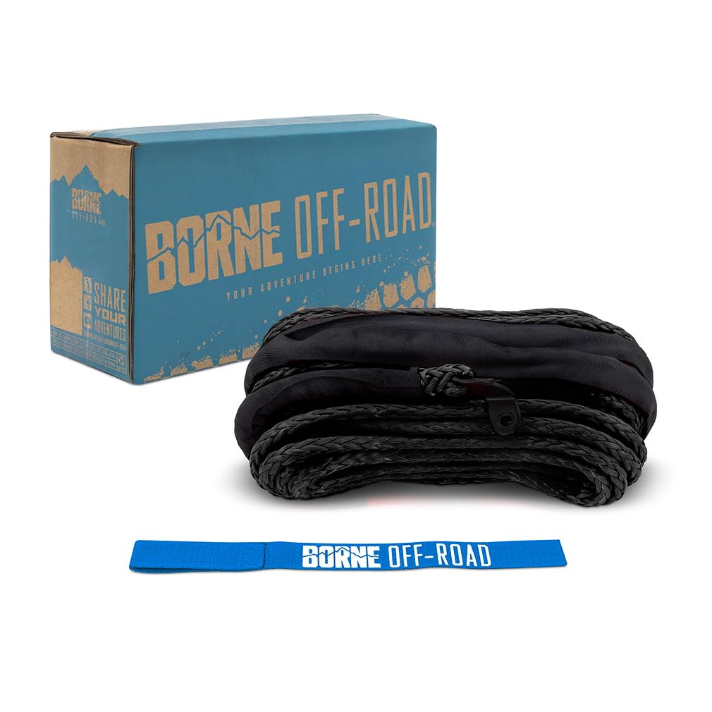 Off-Road Borne Replacement Synthetic Winch Rope 3/8" x 85ft Black