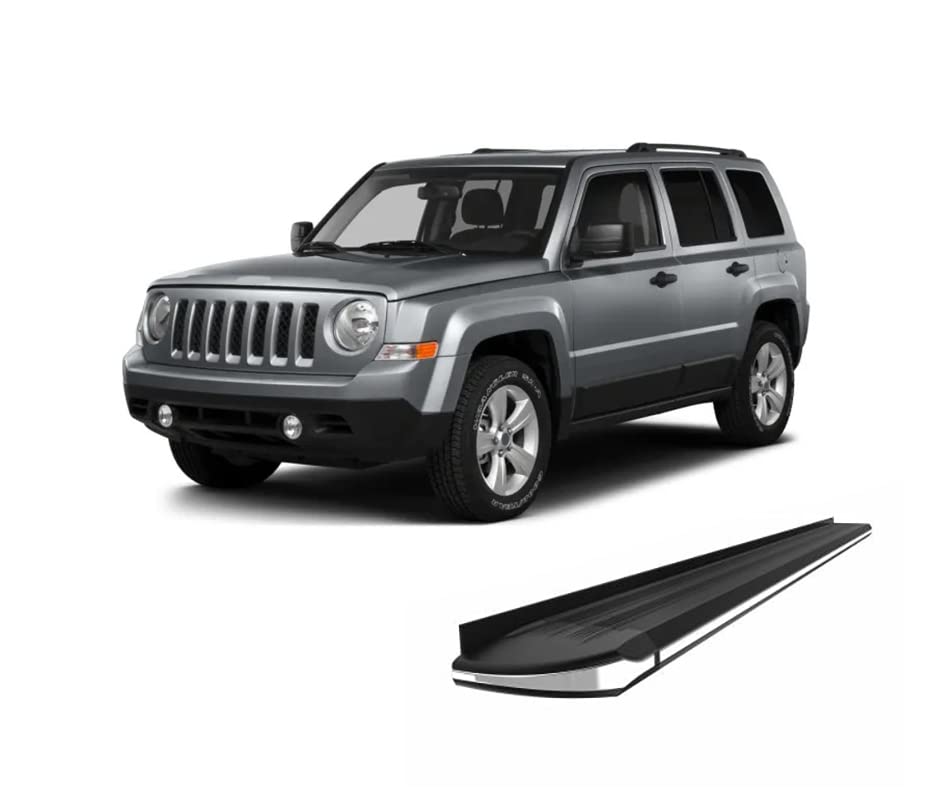 Black Aluminum Black Horse Exceed Running Boards Compatible with 2011-2019 Jeep Compass&2007-2016 Jeep Patriot