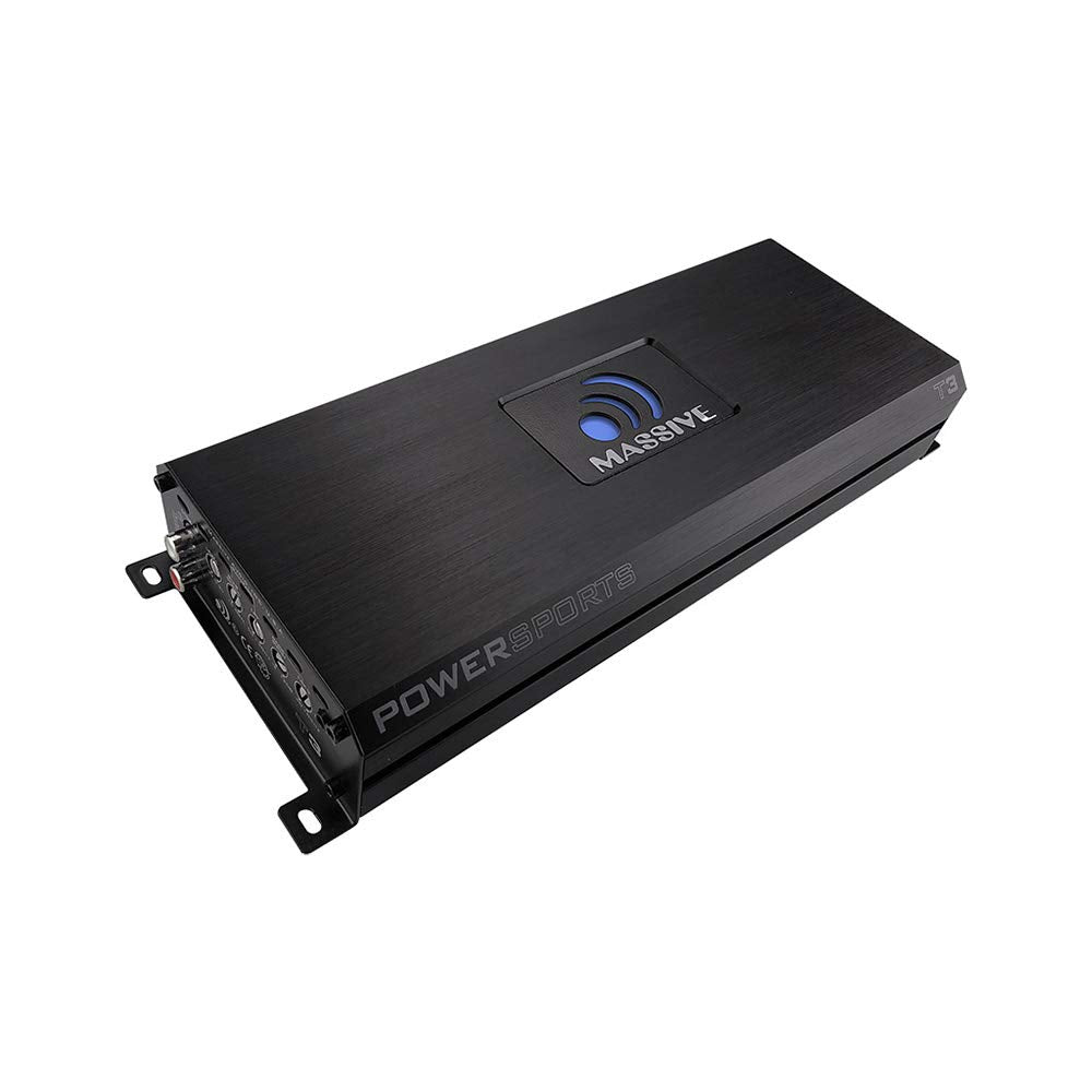 Massive Audio T3 1-Ohm Mono Block Marine Amplifier | 1400W RMS Waterproof Marine Amp, Compact Class D Power for Boats, UTV, ATV & Outdoor Systems