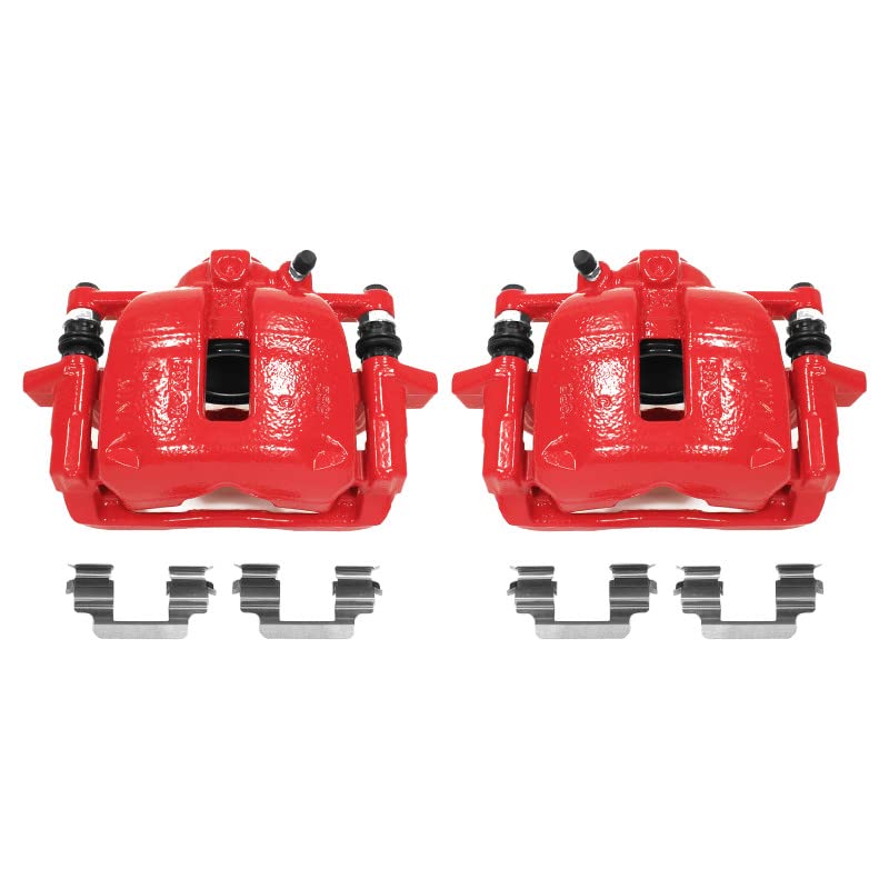 Power Stop S3320 Front Pair of High-Temp Red Powder Coated Calipers For Mini Cooper 2007-2015 [Model Specific]