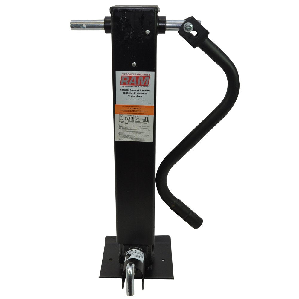 12,000lb RAM TJD-12000SP-F Black Trailer Jack with Side Handle, 1 (Non-Carb Compliant)