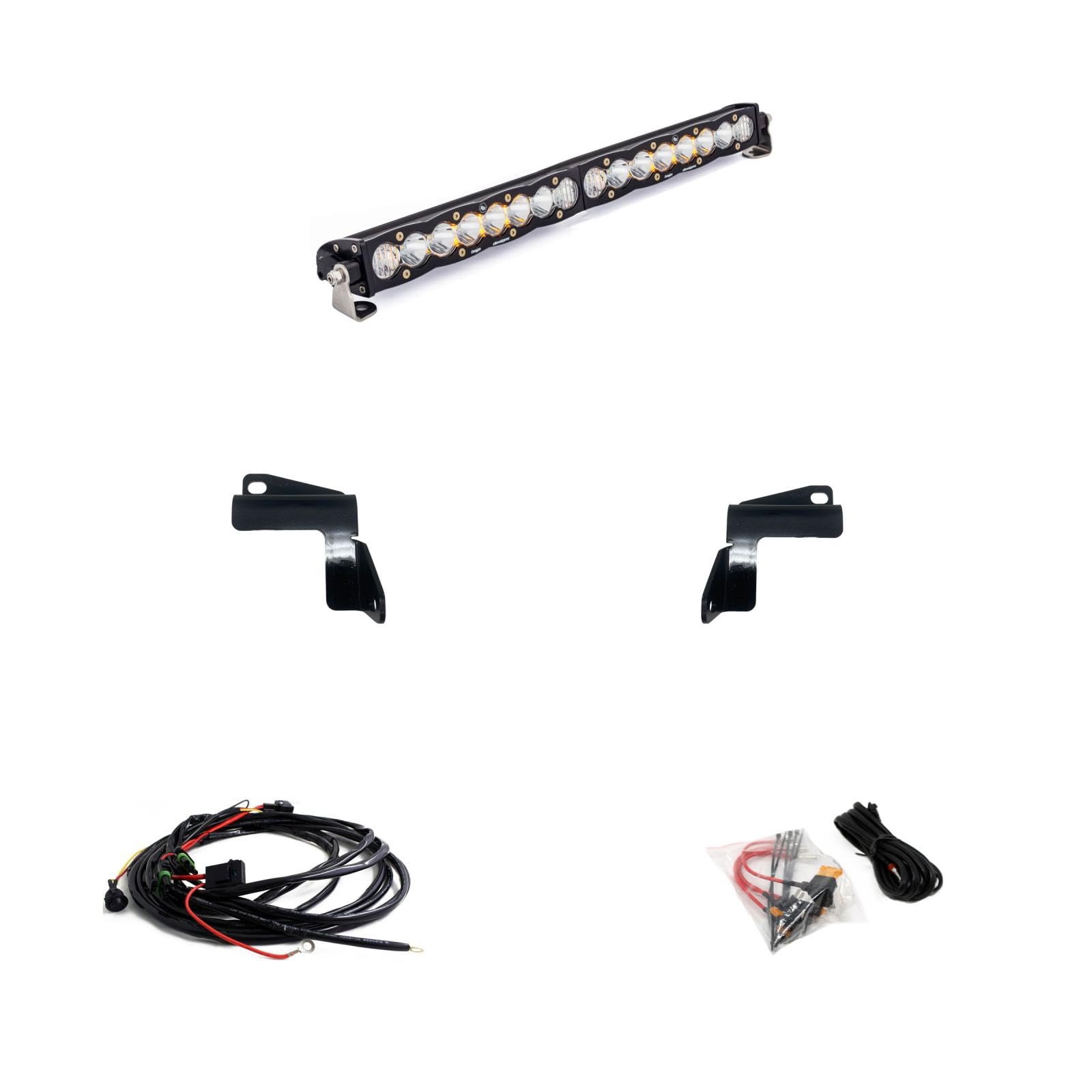 Baja Designs 20-inch S8 LED Bar Bumper Light Kit for GMC Sierra 2500HD/3500HD 2020-22 Truck (Driving/Combo; Clear)