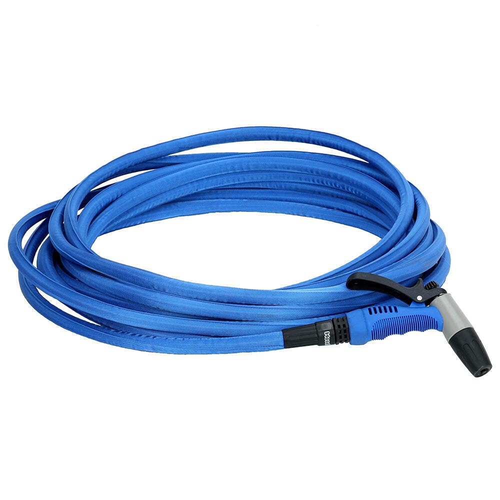 Flexible Hose Kit HoseCoil 50' with Rubber Tip Nozzle Blue