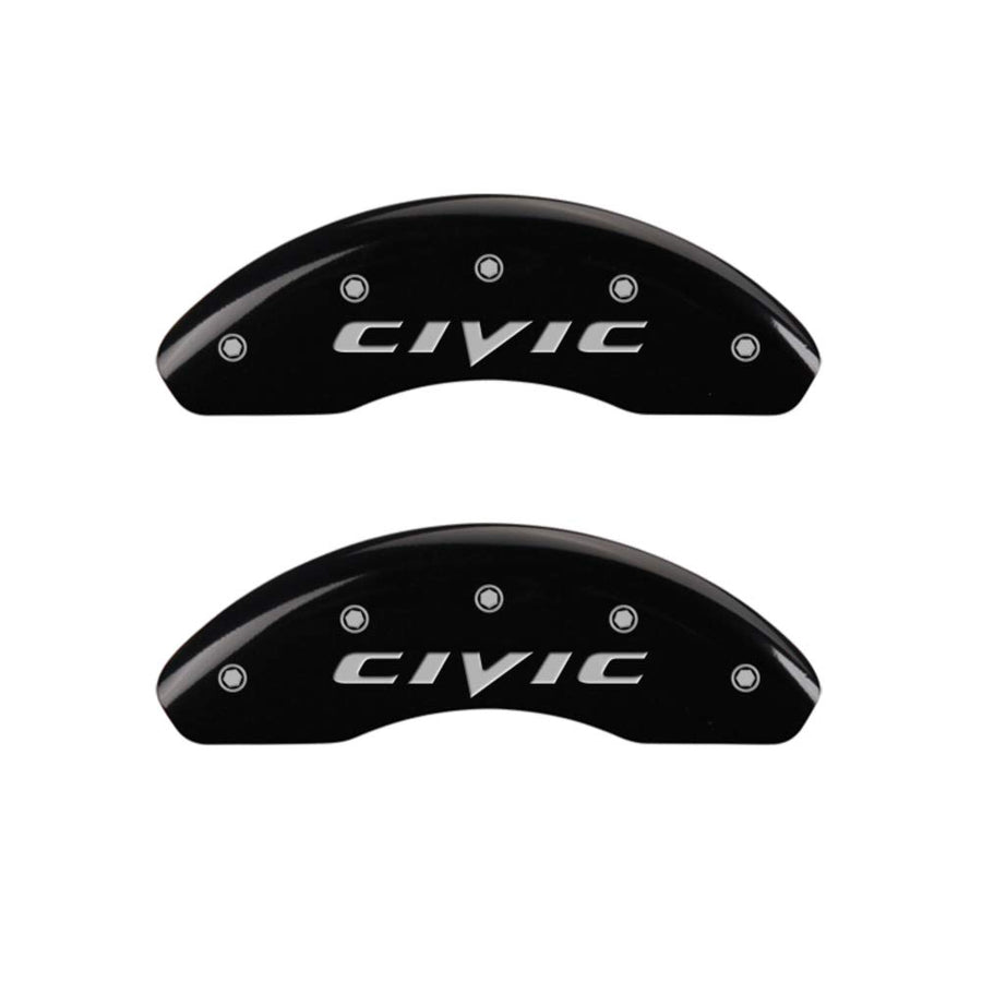 MGP Caliper Covers Black Powder Coat Finish 20222SCIVBK Silver Characters Disc Brake Caliper Cover (Set of 4)
