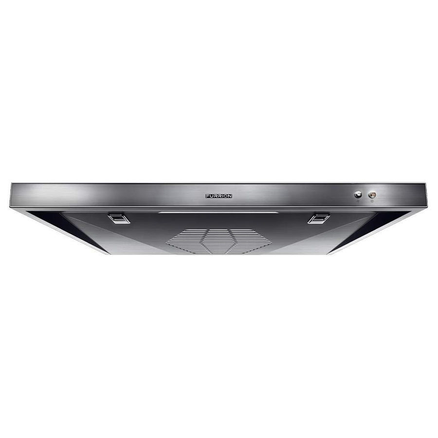 Furrion 12V Ducted RV Under-Cabinet Range Hood with Replaceable Charcoal Filter, LED Light, Exhaust Fan, VibrationSmart Technology & CSA Certification (Stainless Steel) - FHO23SACR-SS