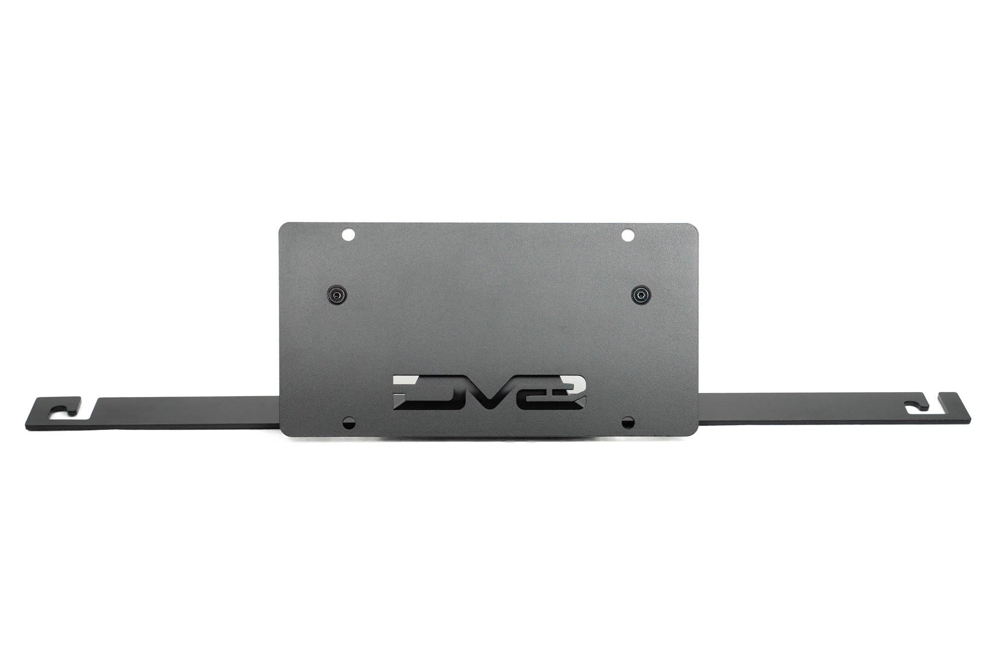 Slanted Front License Plate Mount Capable for The 2021-2024 Ford Bronco | Fits The Factory Capable Steel Front Bumper ONLY | Relocates License Plate Below The Grille | DV8 Offroad