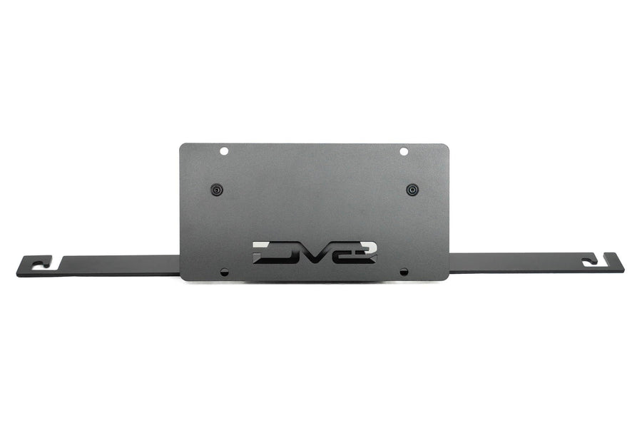 Slanted Front License Plate Mount Capable for The 2021-2024 Ford Bronco | Fits The Factory Capable Steel Front Bumper ONLY | Relocates License Plate Below The Grille | DV8 Offroad