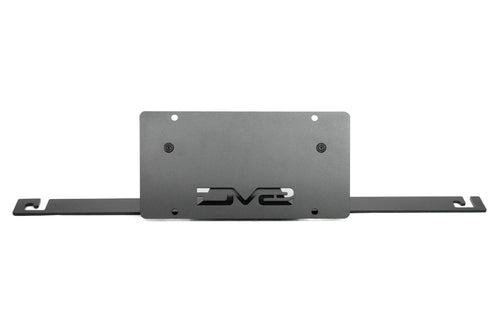 Slanted Front License Plate Mount Capable for The 2021-2024 Ford Bronco | Fits The Factory Capable Steel Front Bumper ONLY | Relocates License Plate Below The Grille | DV8 Offroad