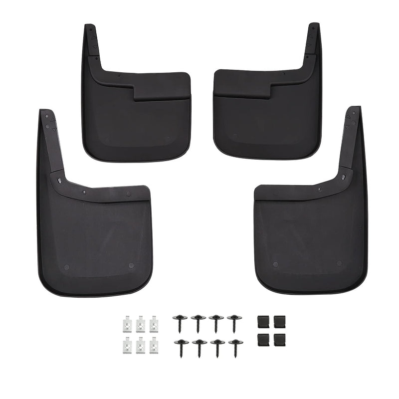 Front+Rear Spec-D Tuning Splash Guard Mud Flaps Compatible with Ford F150 w/o Wheel Lip Heavy Duty 2015-2018