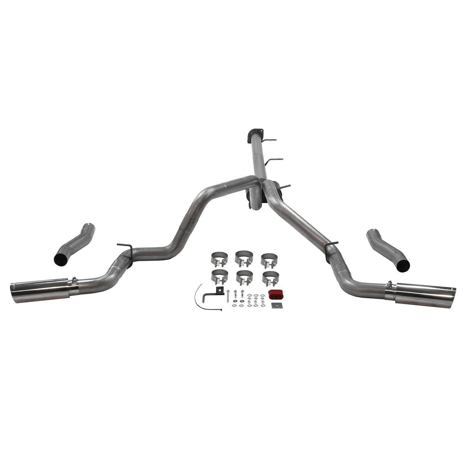 Flowmaster Outlaw 818112 Cat-Back Exhaust 3.5 to 3 Inch Dual Rear Exit Stainless 4 Inch Polished Tips Compatible with 2020-2024 Chevy Silverado GMC Sierra 2500HD/3500HD Crew Cab 6.5' Bed 6.6L Gas V8