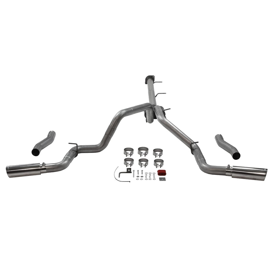Flowmaster Outlaw 818112 Cat-Back Exhaust 3.5 to 3 Inch Dual Rear Exit Stainless 4 Inch Polished Tips Compatible with 2020-2024 Chevy Silverado GMC Sierra 2500HD/3500HD Crew Cab 6.5' Bed 6.6L Gas V8