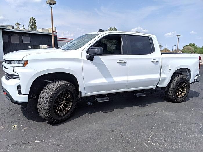 ICI Aluminum Side Steps Compatible with GMC Sierra Chevrolet Silverado 2019-2022 1500 2020-2022 2500/3500 Crew Cab: Alumilite Step Rails