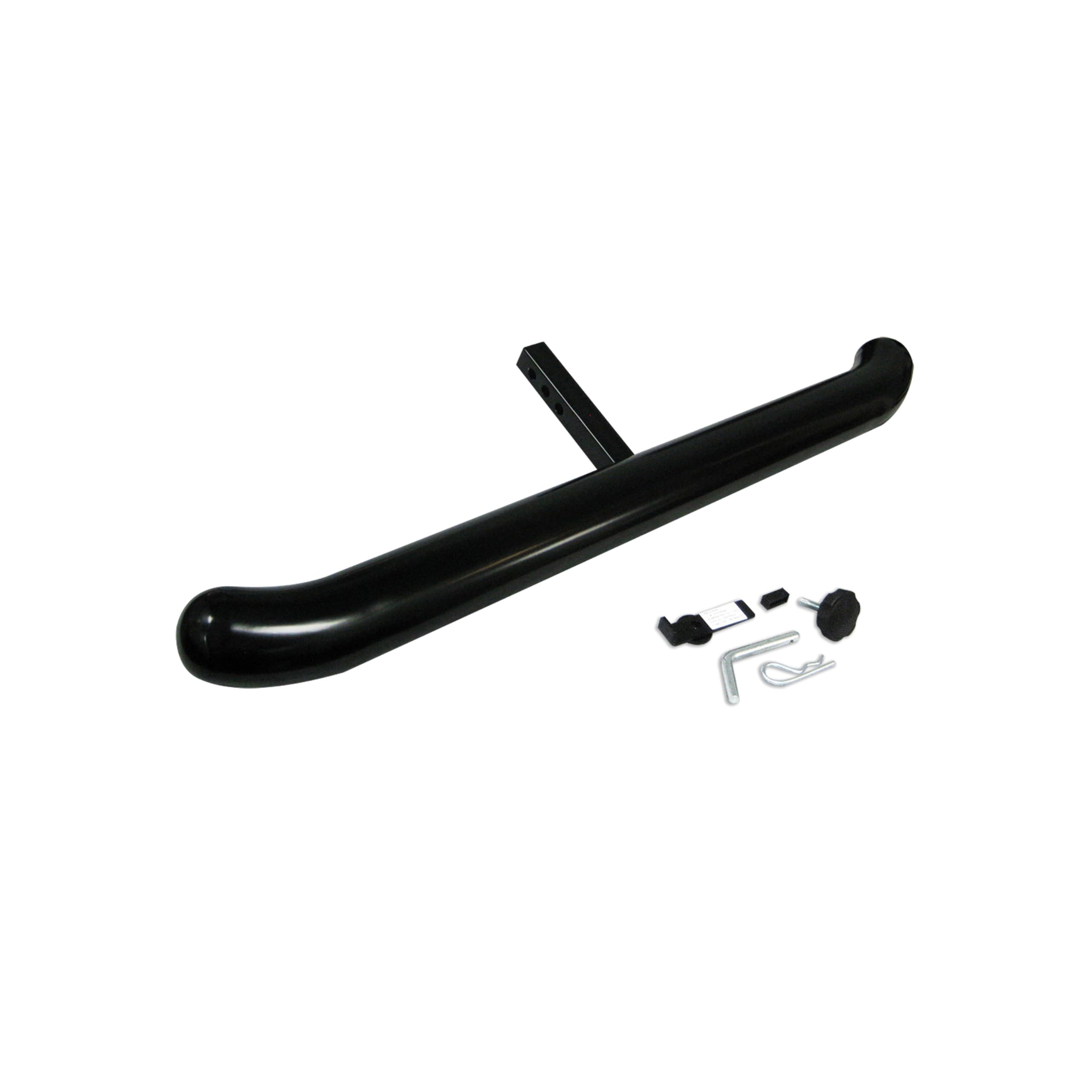 3" Black Horse Tube Diameter Tow Hitch Step Black Rear Bumper Guard Protector Compatible with All Truck and SUVs Equipped with 1.25" Receivers Come with Hitch pin and Anti-Rattling kit -RBP2000A