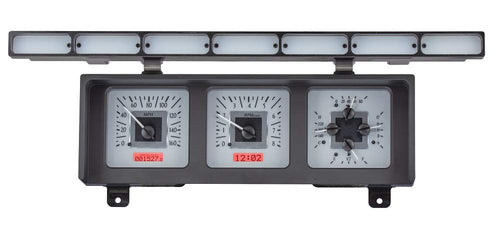 Dakota Digital VHX System Compatible with 1980-86 Ford Pickup - Silver Alloy Style Face w/Red Display