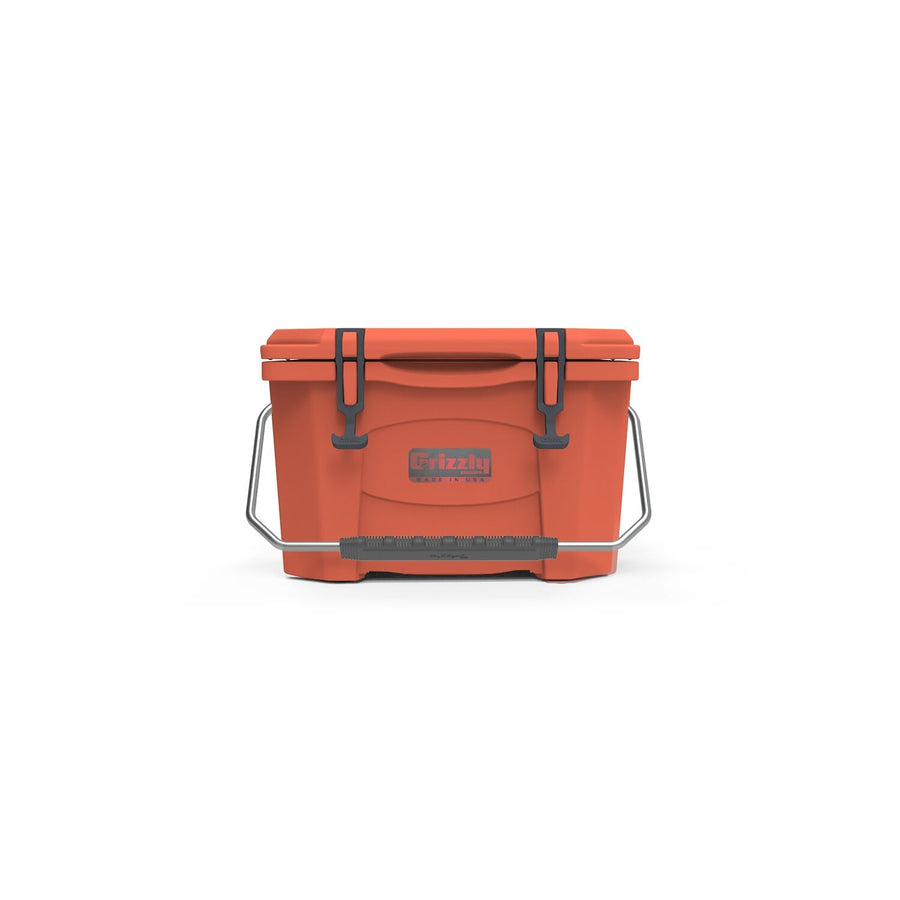 20 Cooler Grizzly, 20 qt Ice Chest Durable Rotomolded Insulated, Made in USA, Warranty for Life, for Beach Boat Camping Fishing Hunting, G20, Coral