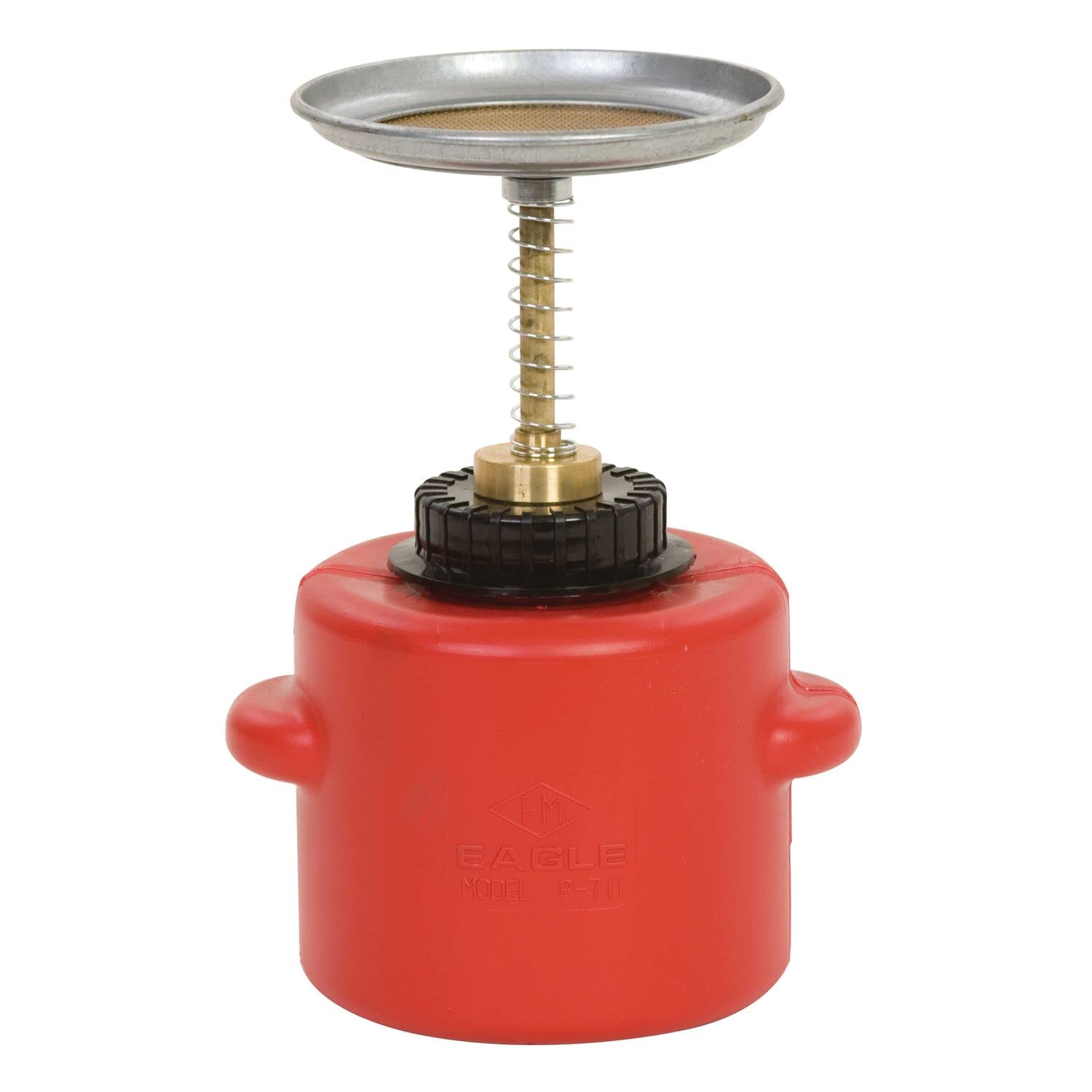 Eagle P-711 Polyethylene Safety Can, Red, 1 Quart Capacity, 9-3/4" OD x 5-1/4" H
