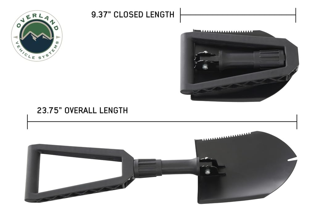Multi Functional Overland Vehicle Systems Military Style Utility Shovel with Nylon Carrying Case