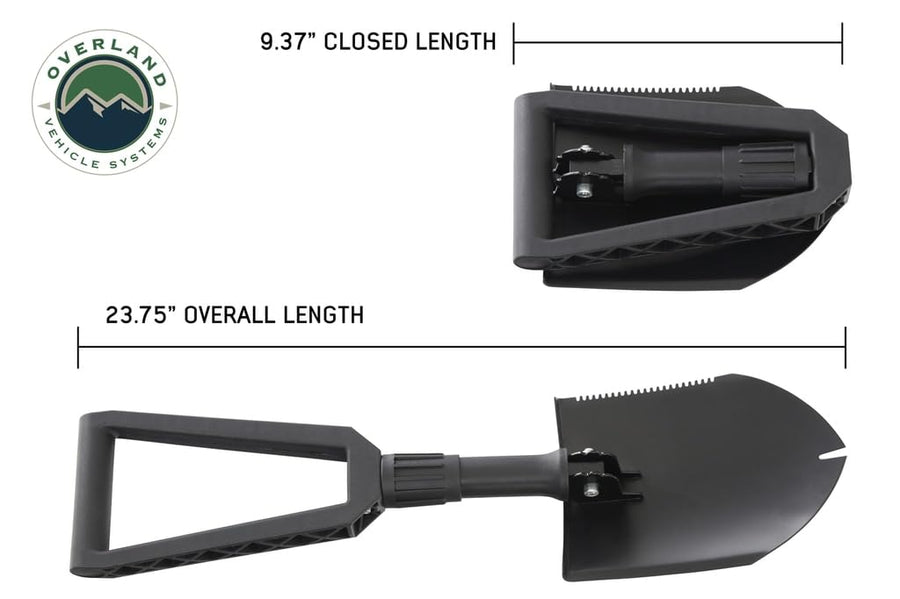 Multi Functional Overland Vehicle Systems Military Style Utility Shovel with Nylon Carrying Case