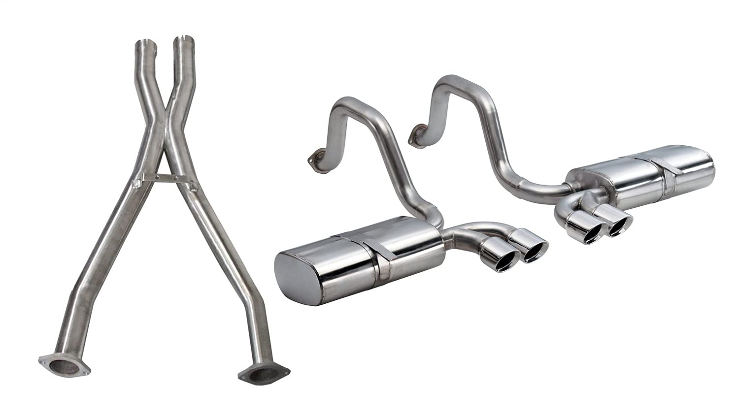 Cat-Back 2.5 IN Twin 3.5 IN Tips (14111CB) Sport Sound Level | 1997-2004 Corvette C5 Polished