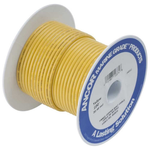 Marine Grade Ancor 109010 Electrical Primary Tinned Copper Boat Wiring (10-Gauge, Yellow, 100-Feet)