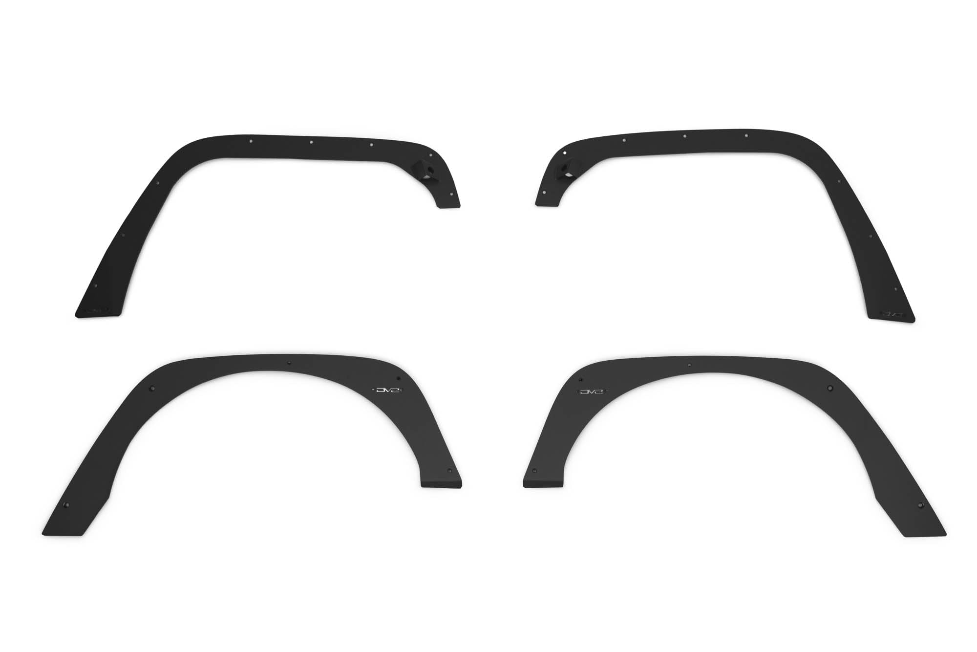 Fender Flare Deletes DV8 Offroad for 2007-2018 Jeep Wrangler JK | Offers Max Tire Clearance for Articulation | Included Plug & Play Amber Side Marker Lights | Micro-Texture Black Powder Coat | Steel