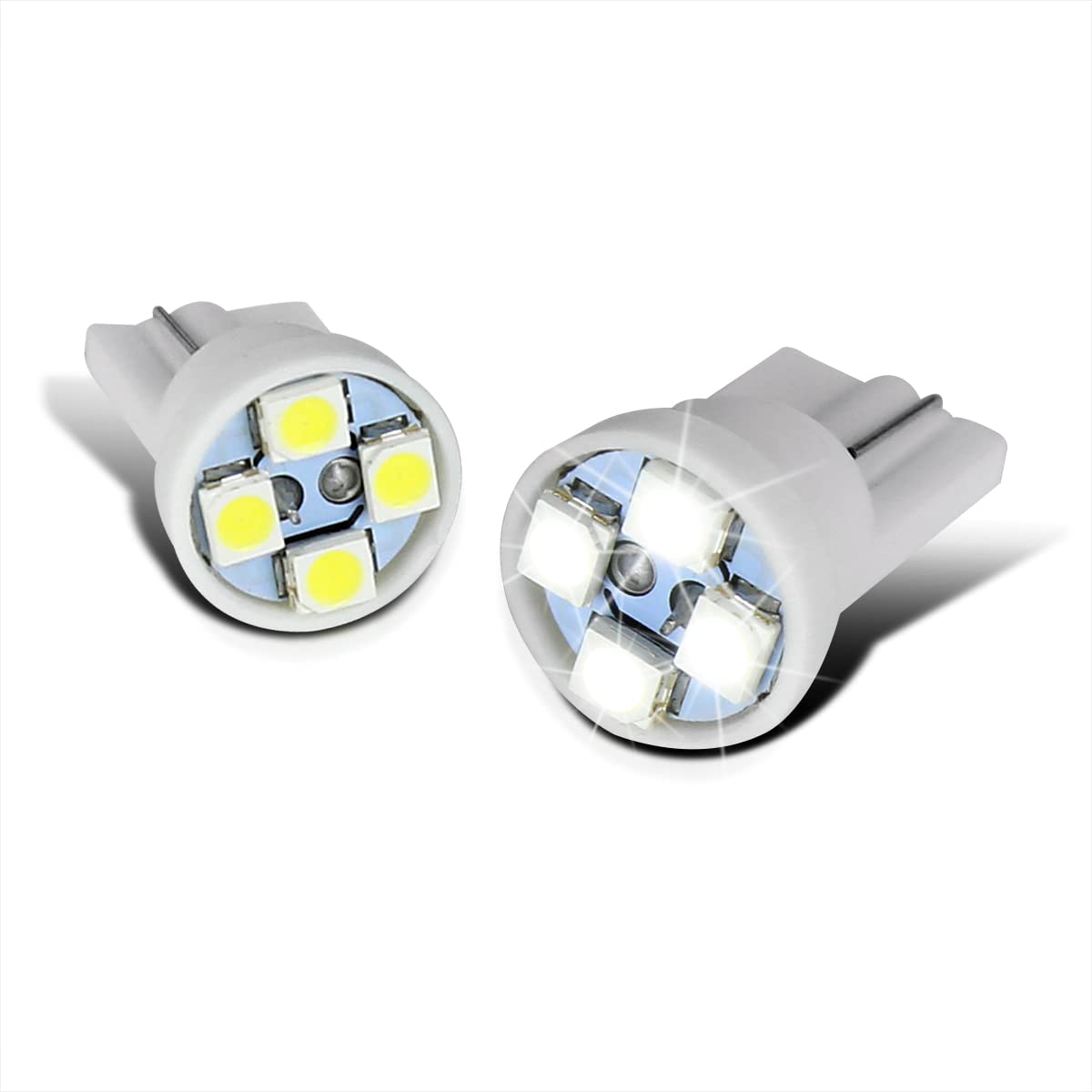 2Pc Spec-D Tuning T10 Wedge 194 White Led Smdx4 Light Bulbs Map Signal Lamp