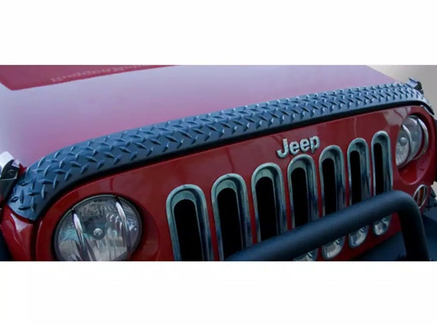 Hood Guard Rugged Ridge Body Armor for Jeep Wrangler TJ | Thermoplastic Olefin (TPO), Black Diamond | 11650.17 | Fits 1997-2006 Jeep Wrangler TJ