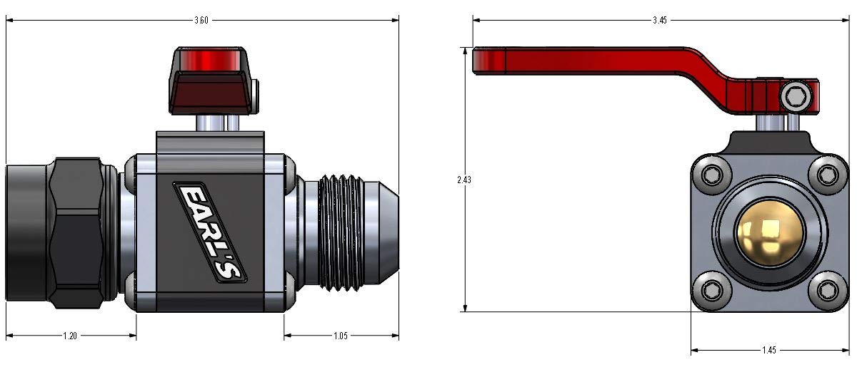 UltraPro Earl's 230712ERL Ball Valve -12 AN Male to Female