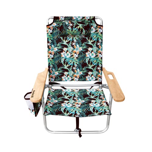 Hurley Beach Chair Mid-Height Wood Arm, One Size, Hawaiian Gardens Black