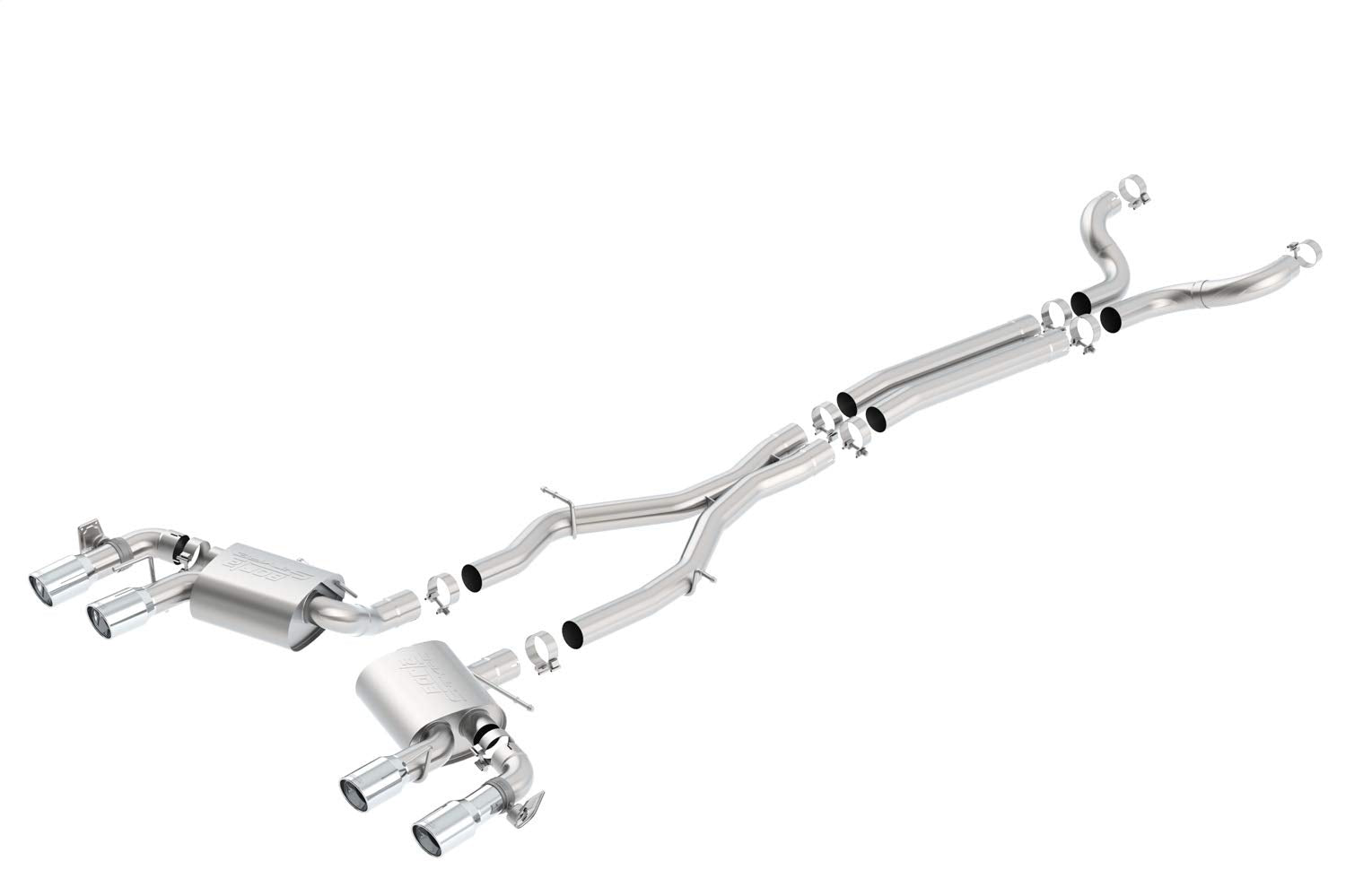 Cat-Back BORLA System for 2017-2023 Chevrolet Camaro ZL1 6.2L V8 Auto./ Manual Trans. With NPP (dual mode exhaust). NOT Recommended For Convertibles. Installation REQUIRES Cutting O.E. System