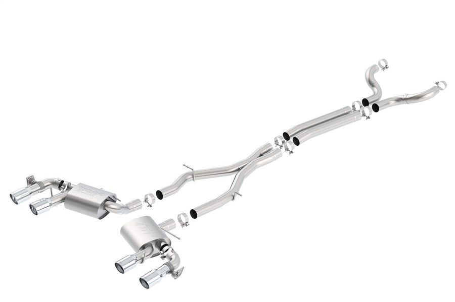 Cat-Back BORLA System for 2017-2023 Chevrolet Camaro ZL1 6.2L V8 Auto./ Manual Trans. With NPP (dual mode exhaust). NOT Recommended For Convertibles. Installation REQUIRES Cutting O.E. System