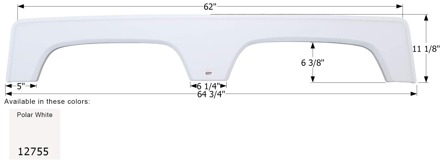 Fender Skirt ICON, Tandem, Coachmen, FS2755, Polar White