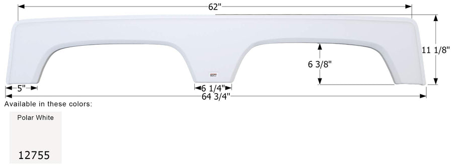 Fender Skirt ICON, Tandem, Coachmen, FS2755, Polar White