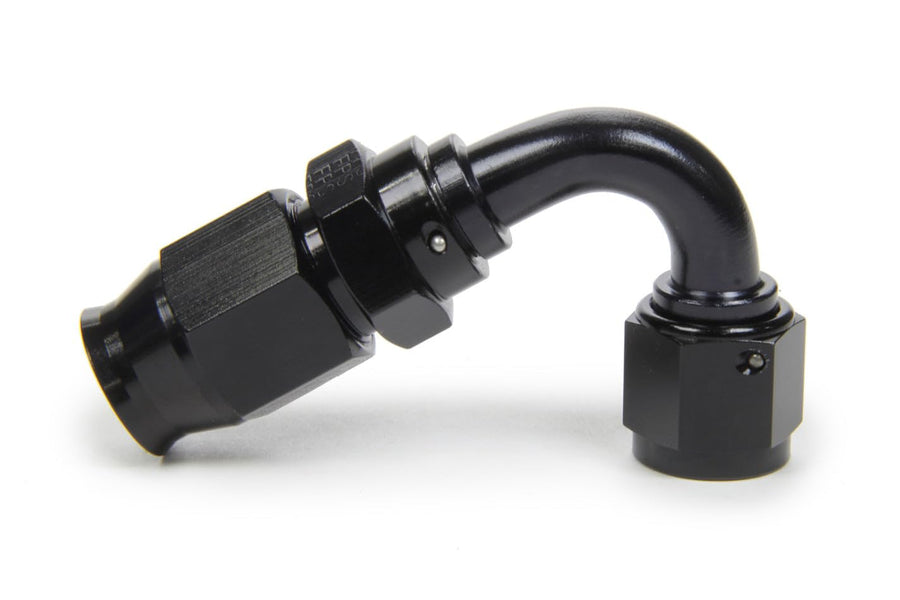 Fragola Fitting, Race-Rite Hose End, PTFE Hose, 120 Degree, 10 an Female to 10 an Hose, Swivel, Aluminum, Black, Each