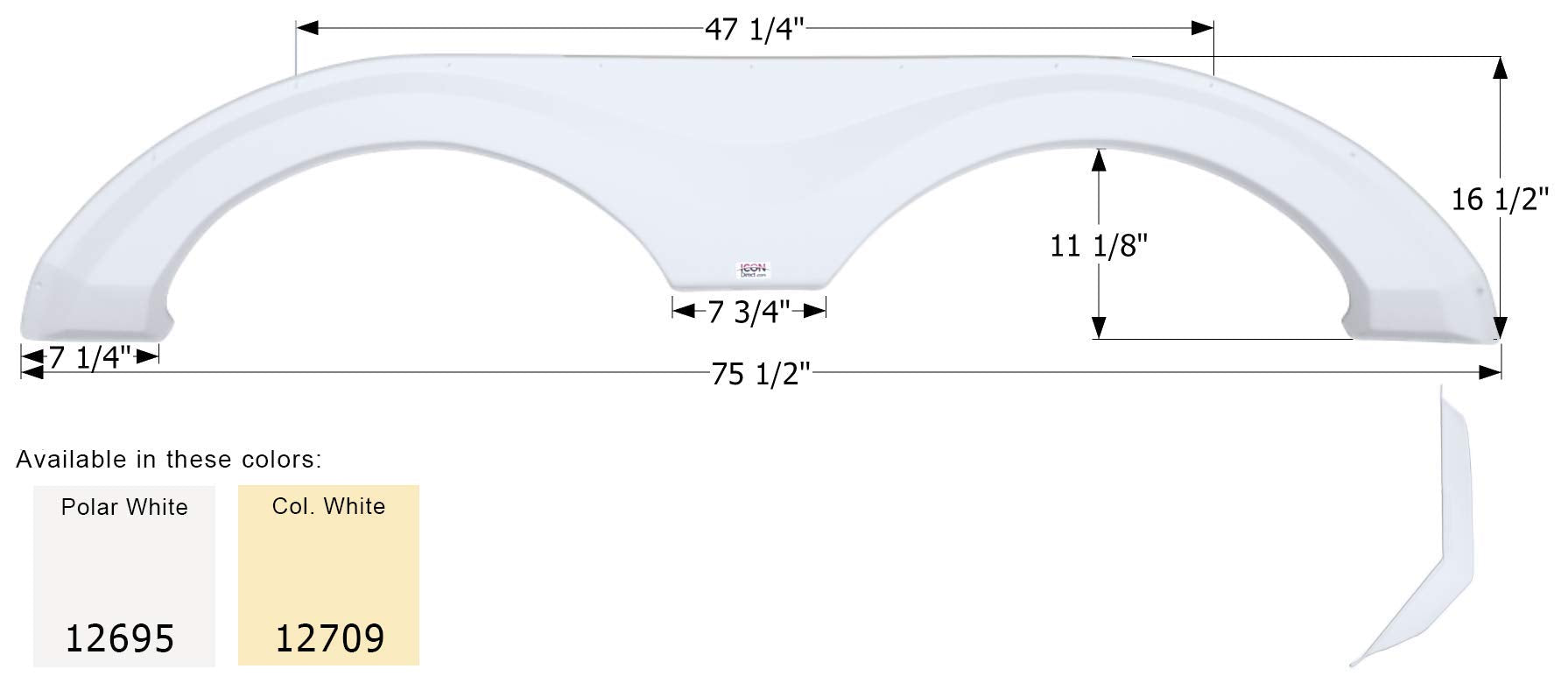 Fender Skirt ICON, Tandem, Evergreen, FS2695, Polar White