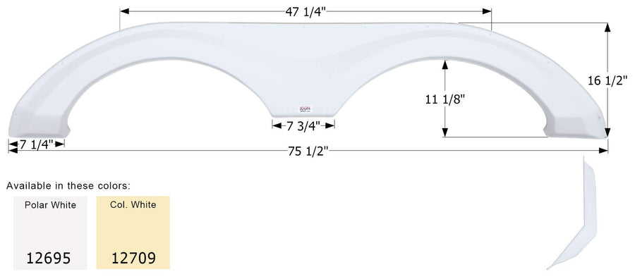 Fender Skirt ICON, Tandem, Evergreen, FS2695, Polar White