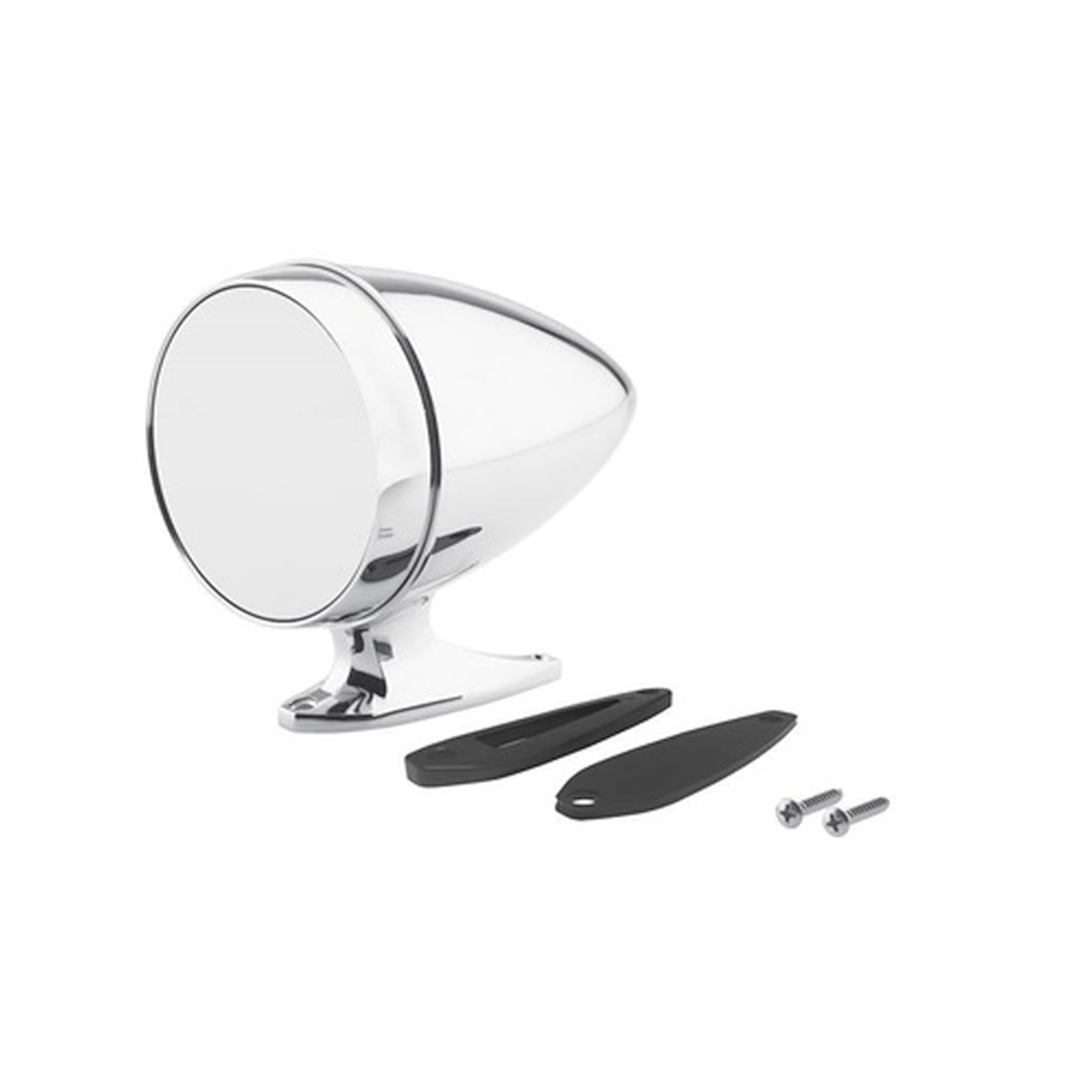 Chrome Bullet Mirror Scott Drake Short Base and Standard Glass C5RZ-17696-AS