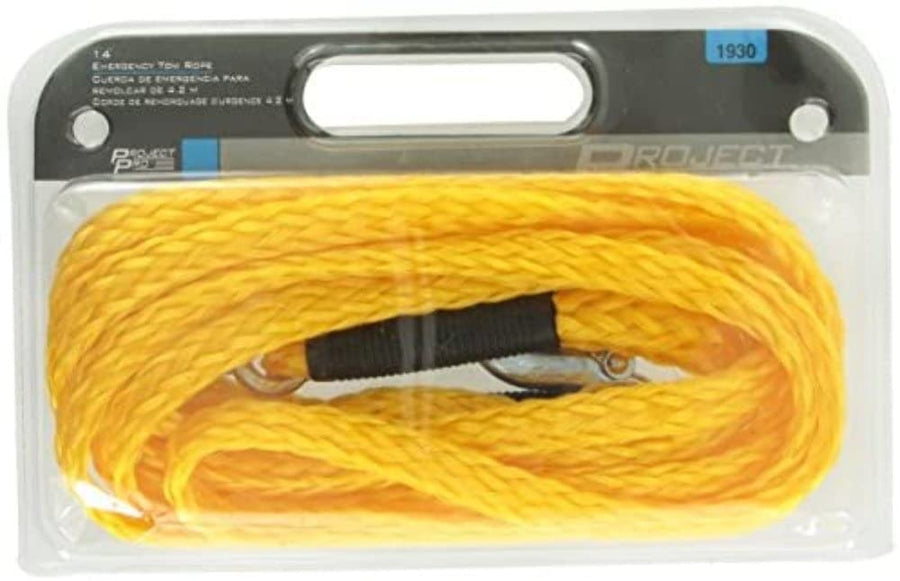 14 Performance Tool 1930 Heavy Duty Polypropylene Braided Rope with Drop Forged Carbon Steel Hooks - 1334Lbs Safe Working Load Limit