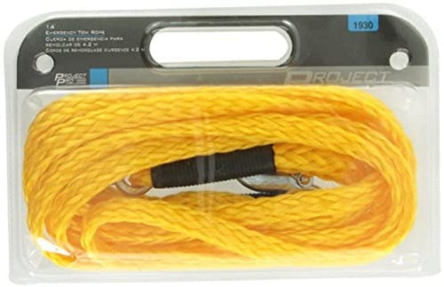 14 Performance Tool 1930 Heavy Duty Polypropylene Braided Rope with Drop Forged Carbon Steel Hooks - 1334Lbs Safe Working Load Limit